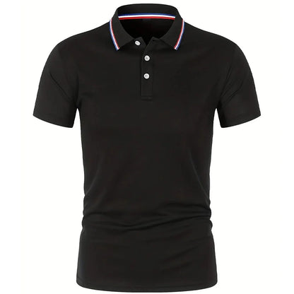 2025 Hot Sale Men'S Summer Casual Breathable Comfortable Polo Shirt Men'S Solid Color High Quality Short Sleeve T-Shirt