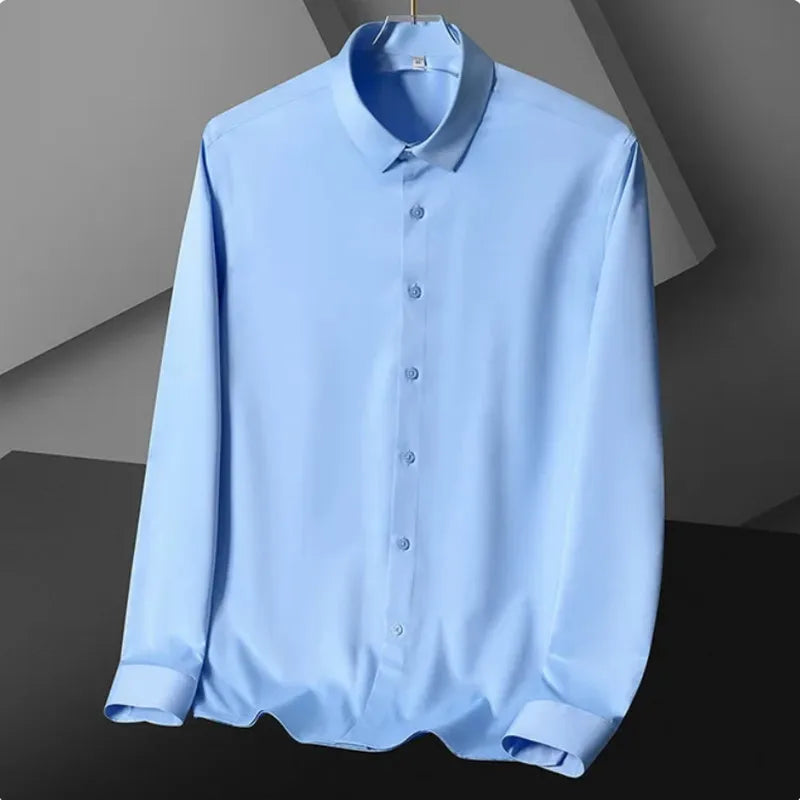 S-5XL Men'S Shirt Long Sleeve Non Iron Wrinkle Resistant Business Dress High End Professional Casual Suit White Shirt