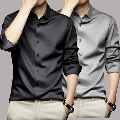 S-5XL Men'S Shirt Long Sleeve Non Iron Wrinkle Resistant Business Dress High End Professional Casual Suit White Shirt